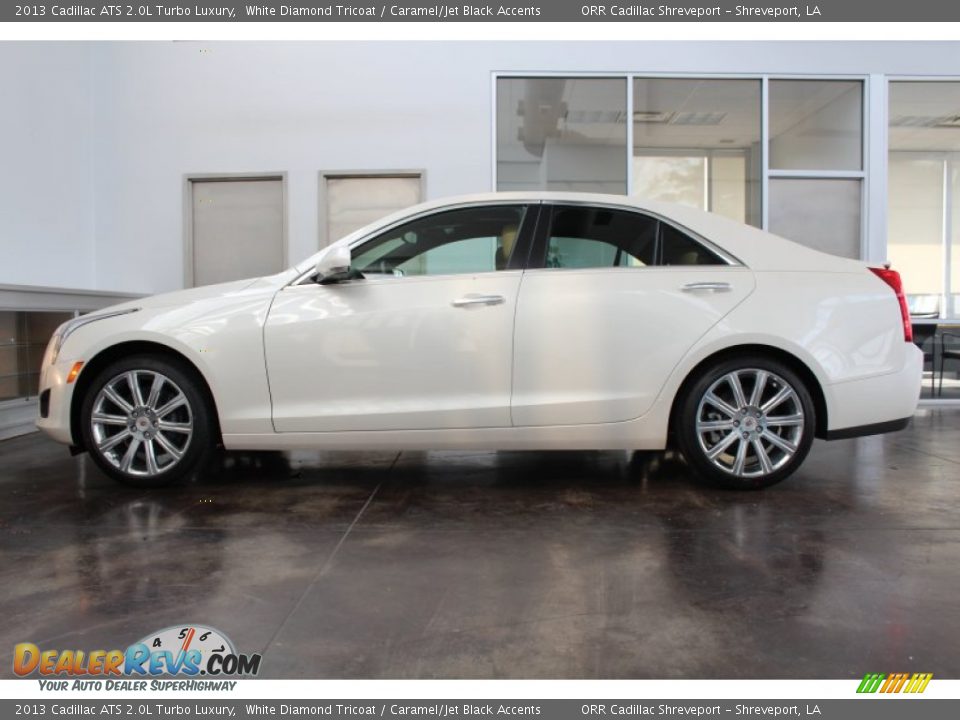 2013 Cadillac ATS 2.0L Turbo Luxury White Diamond Tricoat / Caramel/Jet Black Accents Photo #6
