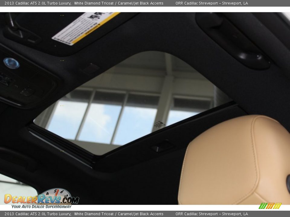 2013 Cadillac ATS 2.0L Turbo Luxury White Diamond Tricoat / Caramel/Jet Black Accents Photo #25