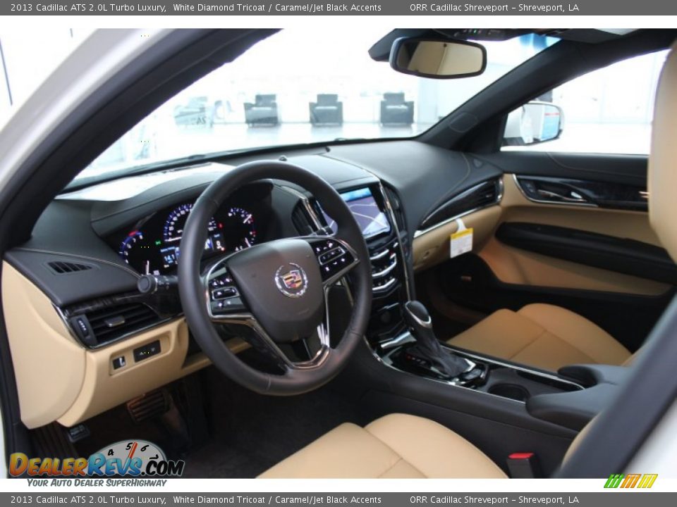 Caramel/Jet Black Accents Interior - 2013 Cadillac ATS 2.0L Turbo Luxury Photo #28