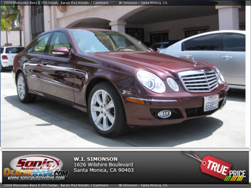 2009 Mercedes-Benz E 350 Sedan Barolo Red Metallic / Cashmere Photo #26