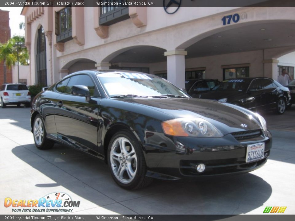 2004 Hyundai Tiburon GT Jet Black / Black Photo #1