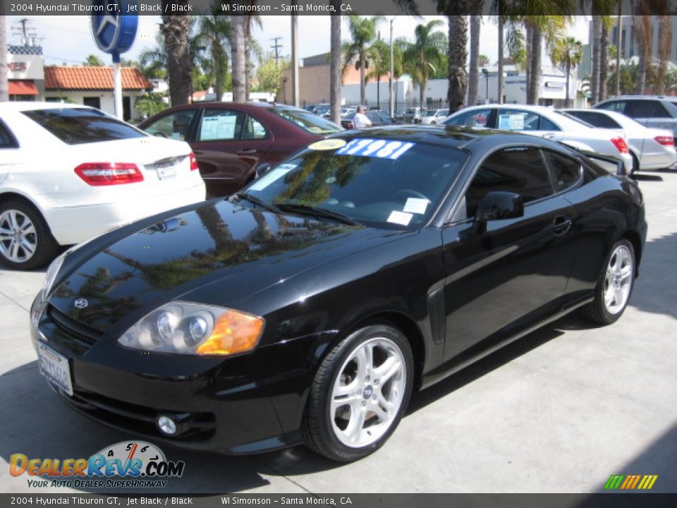 2004 Hyundai Tiburon GT Jet Black / Black Photo #5