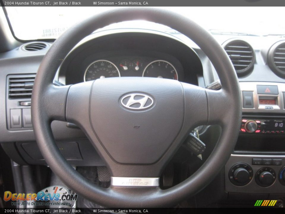 2004 Hyundai Tiburon GT Jet Black / Black Photo #10