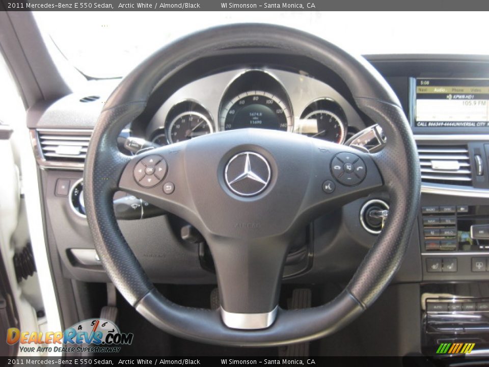 2011 Mercedes-Benz E 550 Sedan Arctic White / Almond/Black Photo #12