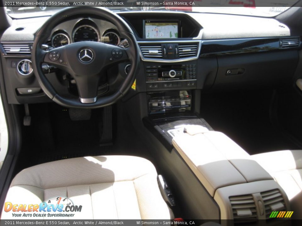 2011 Mercedes-Benz E 550 Sedan Arctic White / Almond/Black Photo #21
