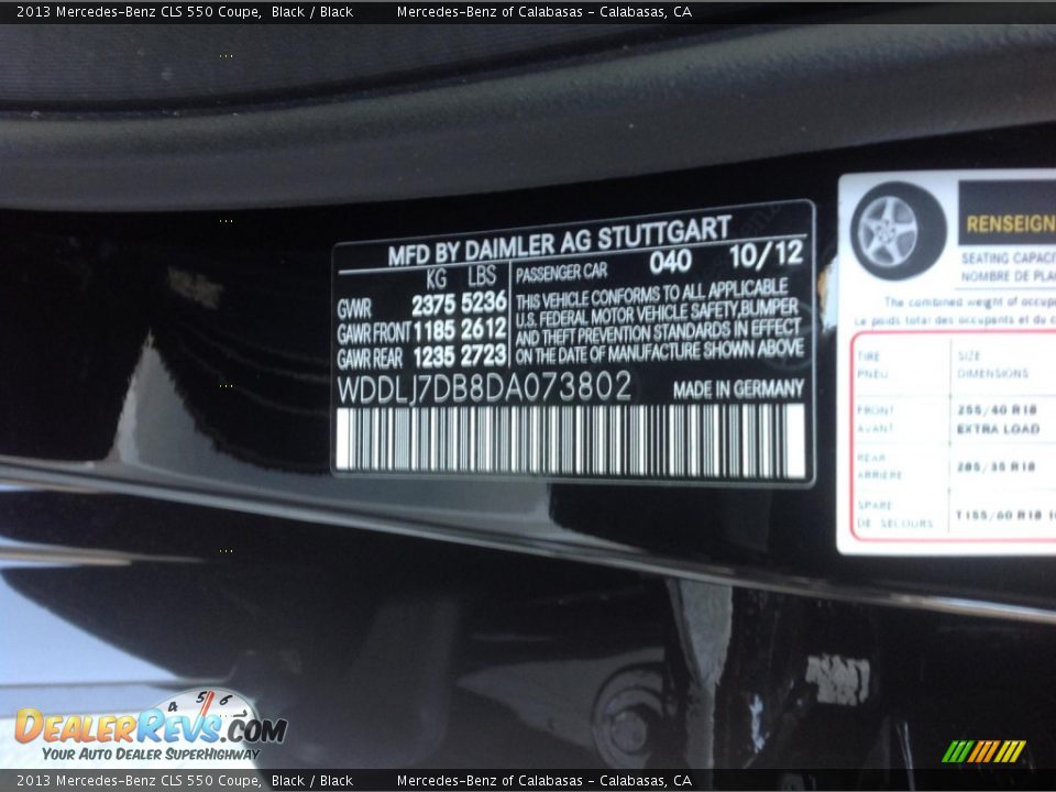 2013 Mercedes-Benz CLS 550 Coupe Black / Black Photo #6