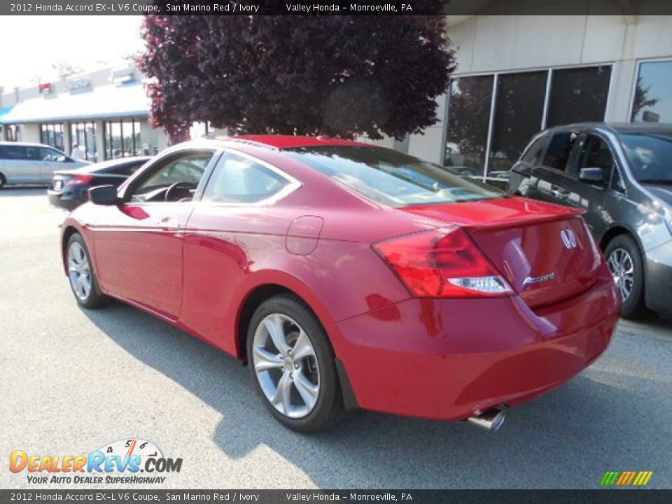 2012 Honda Accord EX-L V6 Coupe San Marino Red / Ivory Photo #3