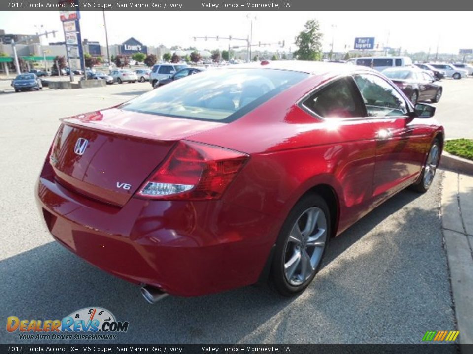 2012 Honda Accord EX-L V6 Coupe San Marino Red / Ivory Photo #4