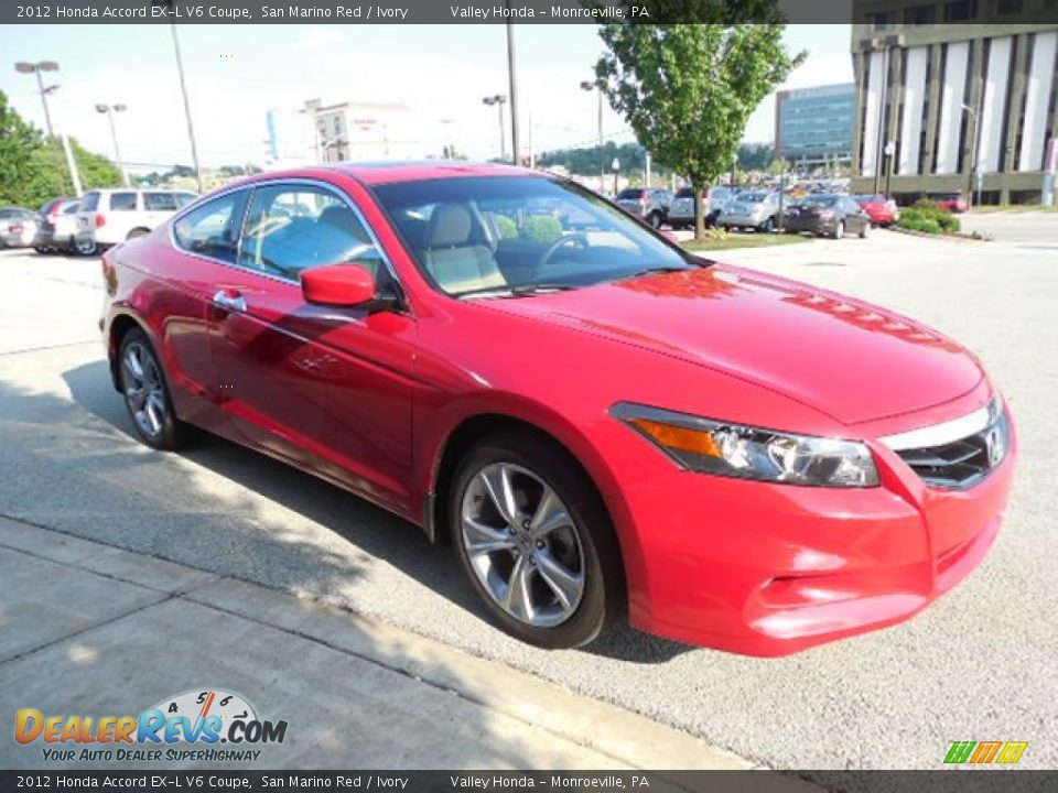 2012 Honda Accord EX-L V6 Coupe San Marino Red / Ivory Photo #5