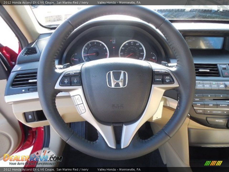 2012 Honda Accord EX-L V6 Coupe San Marino Red / Ivory Photo #11