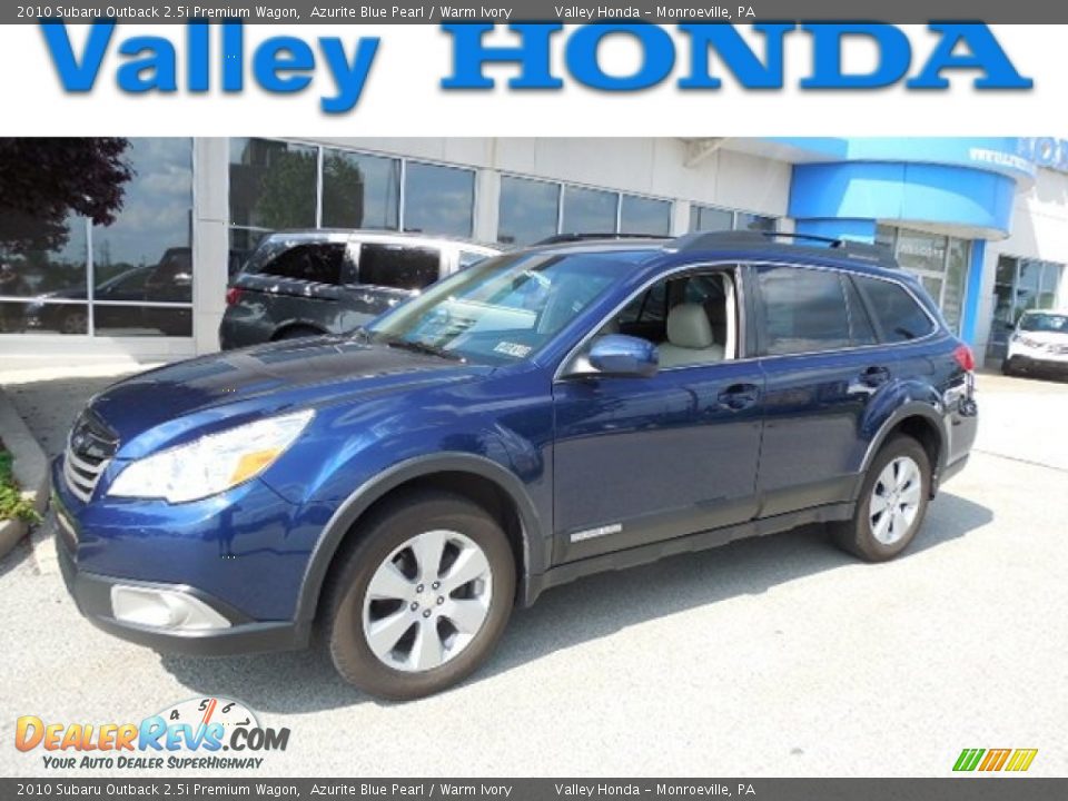 2010 Subaru Outback 2.5i Premium Wagon Azurite Blue Pearl / Warm Ivory Photo #1