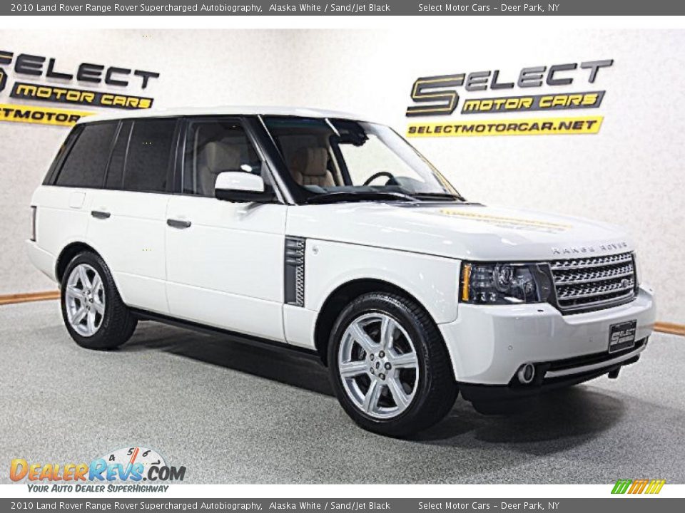 2010 Land Rover Range Rover Supercharged Autobiography Alaska White / Sand/Jet Black Photo #3