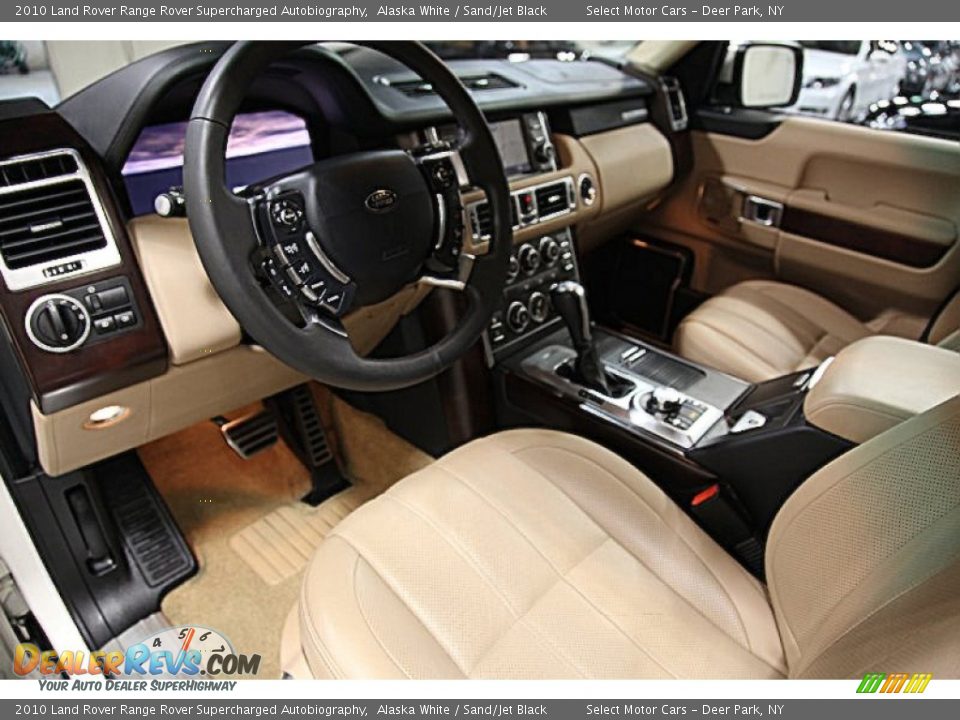 2010 Land Rover Range Rover Supercharged Autobiography Alaska White / Sand/Jet Black Photo #9