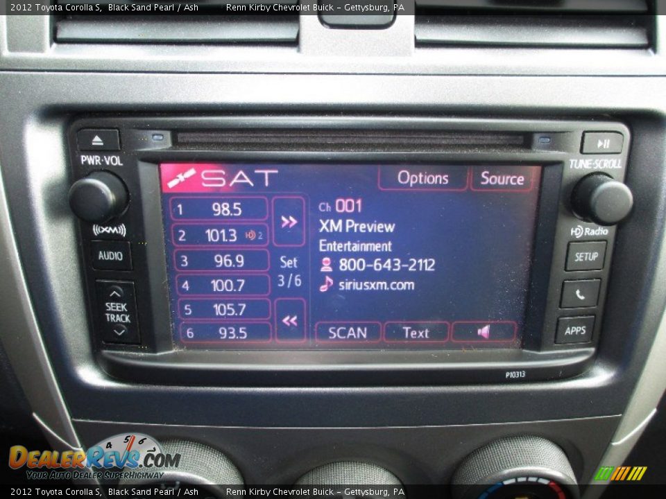 2012 Toyota Corolla S Black Sand Pearl / Ash Photo #9