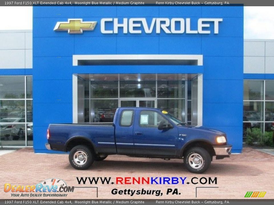 1997 Ford F150 XLT Extended Cab 4x4 Moonlight Blue Metallic / Medium Graphite Photo #1