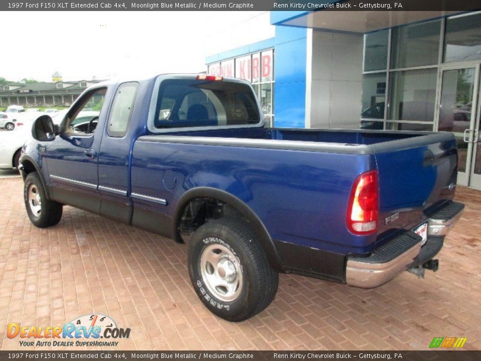 1997 Ford F150 XLT Extended Cab 4x4 Moonlight Blue Metallic / Medium Graphite Photo #2