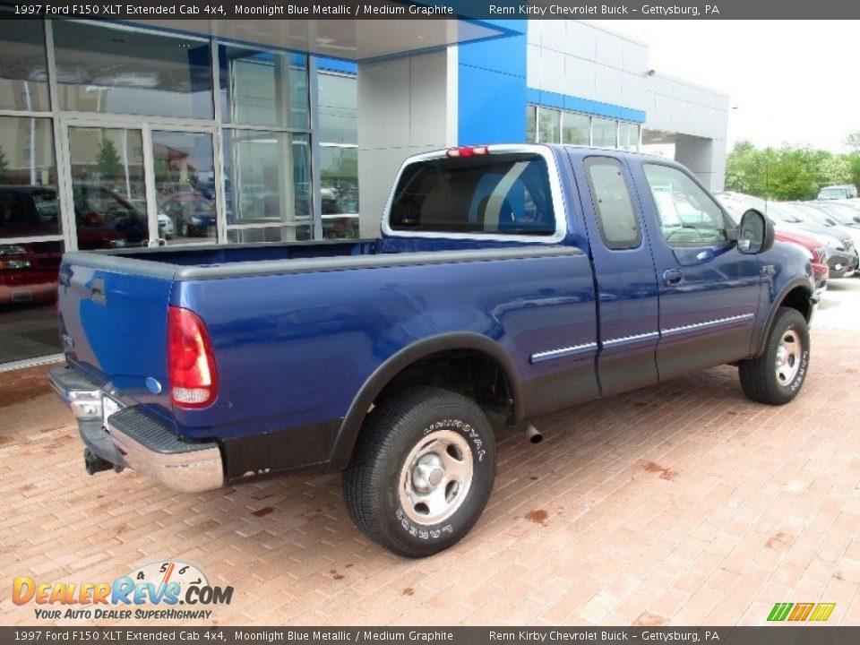 1997 Ford F150 XLT Extended Cab 4x4 Moonlight Blue Metallic / Medium Graphite Photo #11