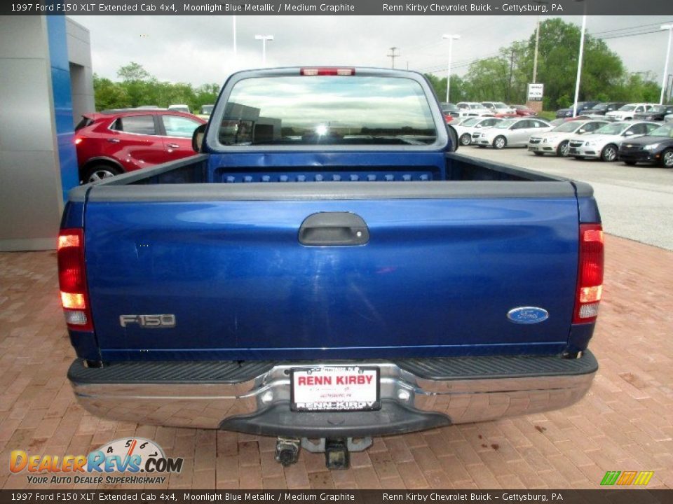 1997 Ford F150 XLT Extended Cab 4x4 Moonlight Blue Metallic / Medium Graphite Photo #14