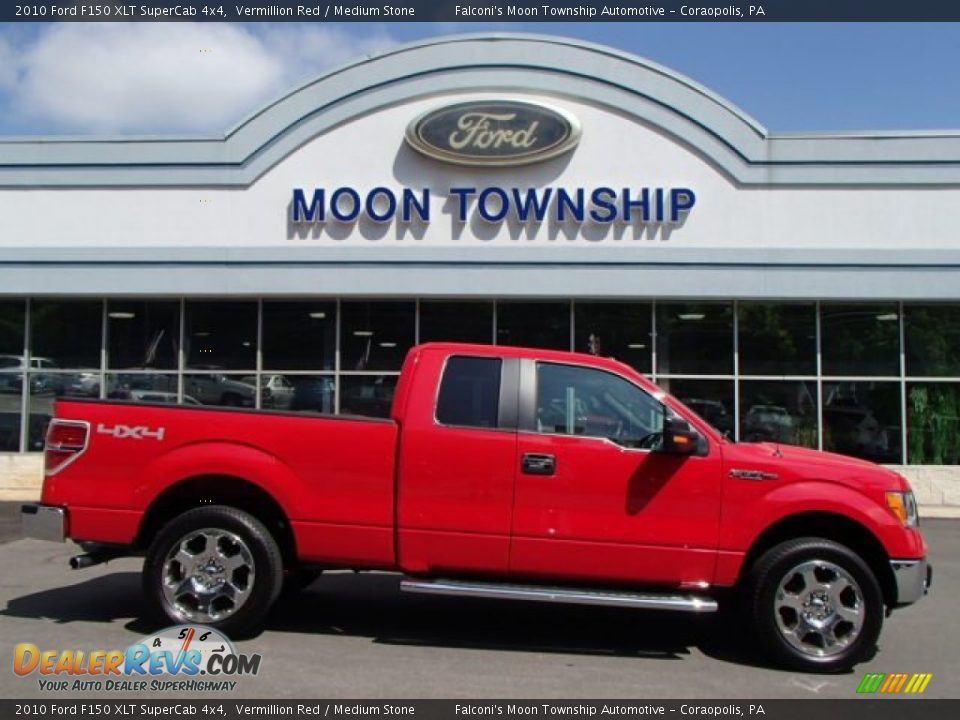 2010 Ford F150 XLT SuperCab 4x4 Vermillion Red / Medium Stone Photo #1