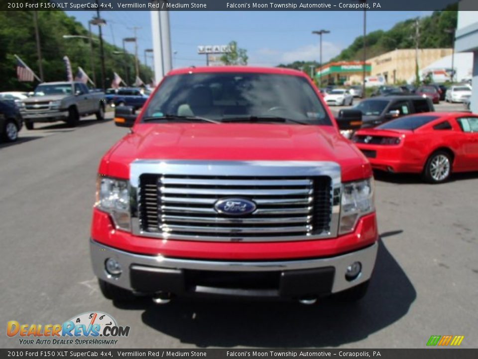 2010 Ford F150 XLT SuperCab 4x4 Vermillion Red / Medium Stone Photo #3