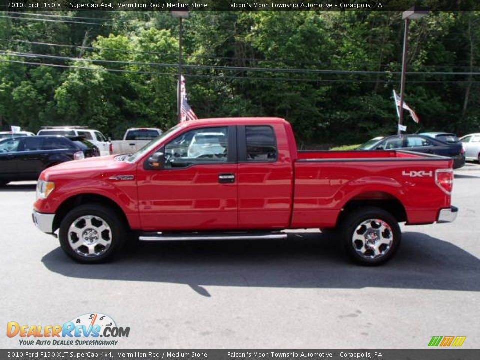 2010 Ford F150 XLT SuperCab 4x4 Vermillion Red / Medium Stone Photo #5