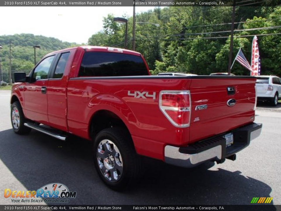 2010 Ford F150 XLT SuperCab 4x4 Vermillion Red / Medium Stone Photo #6