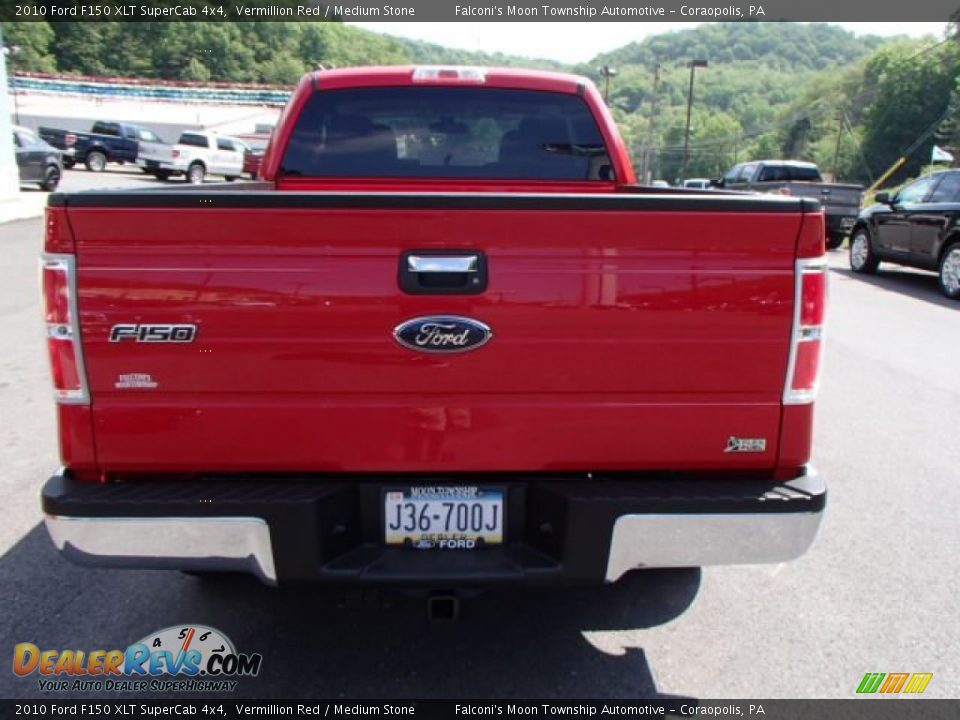 2010 Ford F150 XLT SuperCab 4x4 Vermillion Red / Medium Stone Photo #7