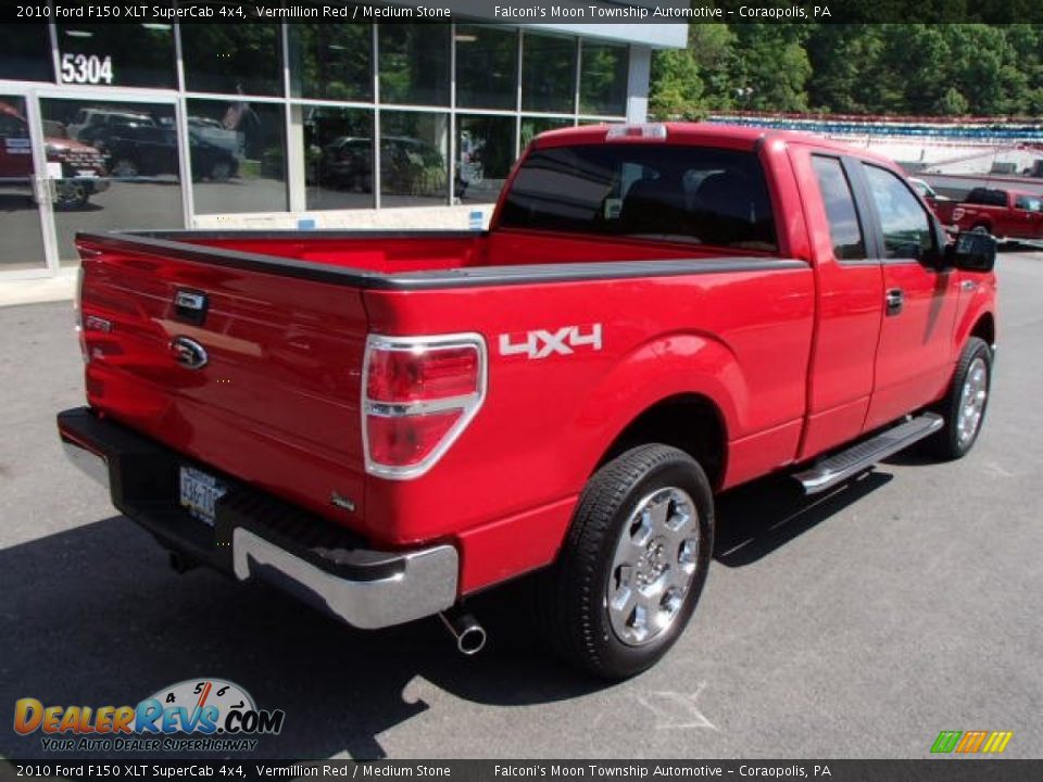 2010 Ford F150 XLT SuperCab 4x4 Vermillion Red / Medium Stone Photo #8