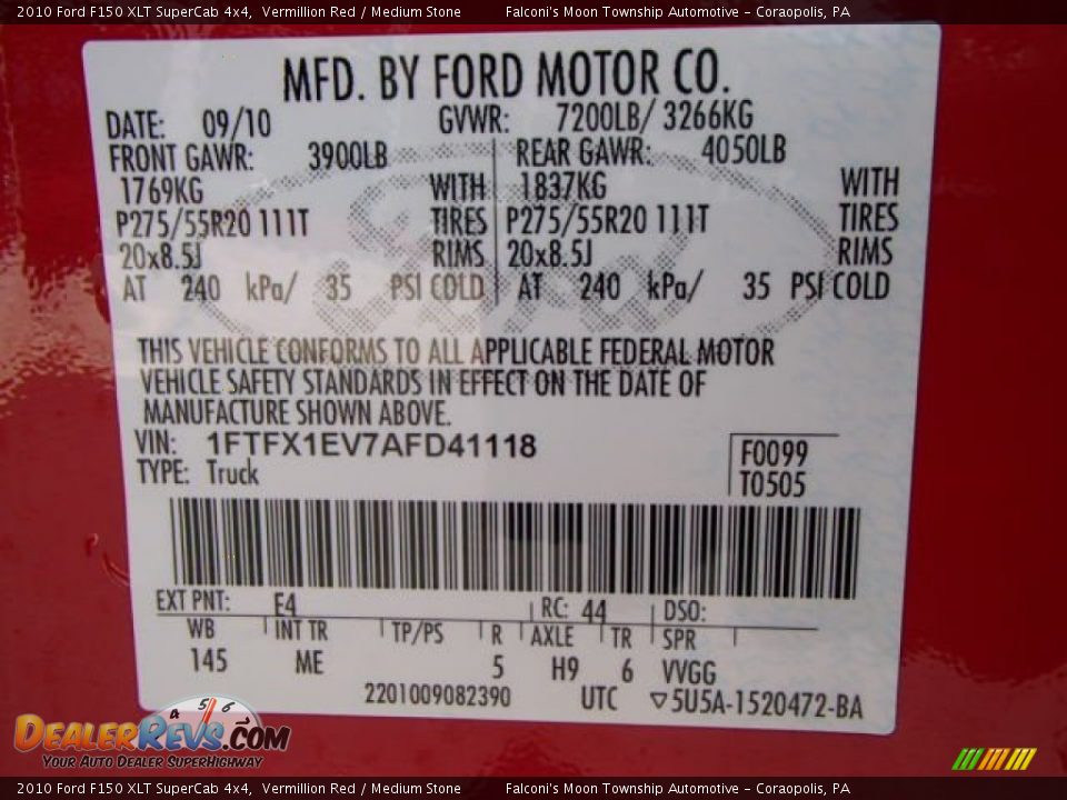 2010 Ford F150 XLT SuperCab 4x4 Vermillion Red / Medium Stone Photo #25