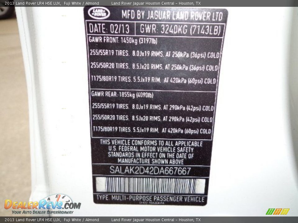 2013 Land Rover LR4 HSE LUX Fuji White / Almond Photo #21