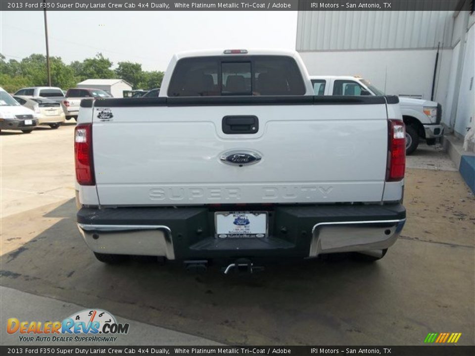 2013 Ford F350 Super Duty Lariat Crew Cab 4x4 Dually White Platinum Metallic Tri-Coat / Adobe Photo #5