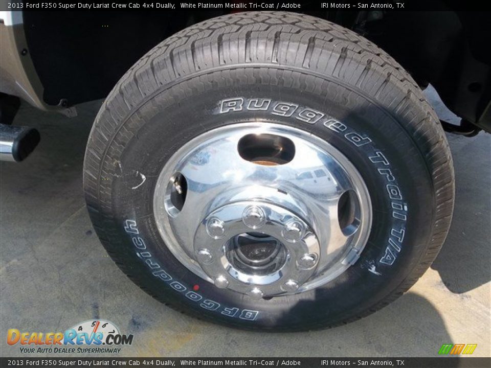 2013 Ford F350 Super Duty Lariat Crew Cab 4x4 Dually White Platinum Metallic Tri-Coat / Adobe Photo #7