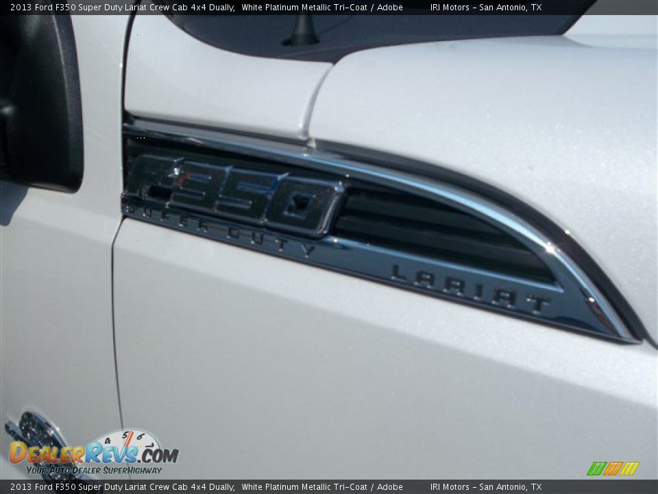 2013 Ford F350 Super Duty Lariat Crew Cab 4x4 Dually White Platinum Metallic Tri-Coat / Adobe Photo #8