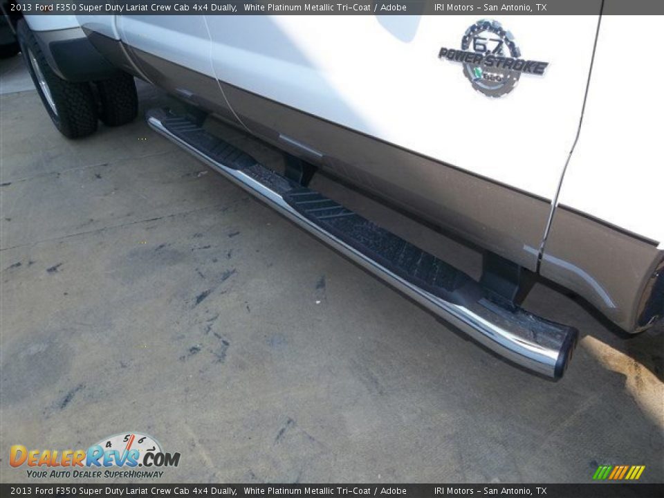 2013 Ford F350 Super Duty Lariat Crew Cab 4x4 Dually White Platinum Metallic Tri-Coat / Adobe Photo #9