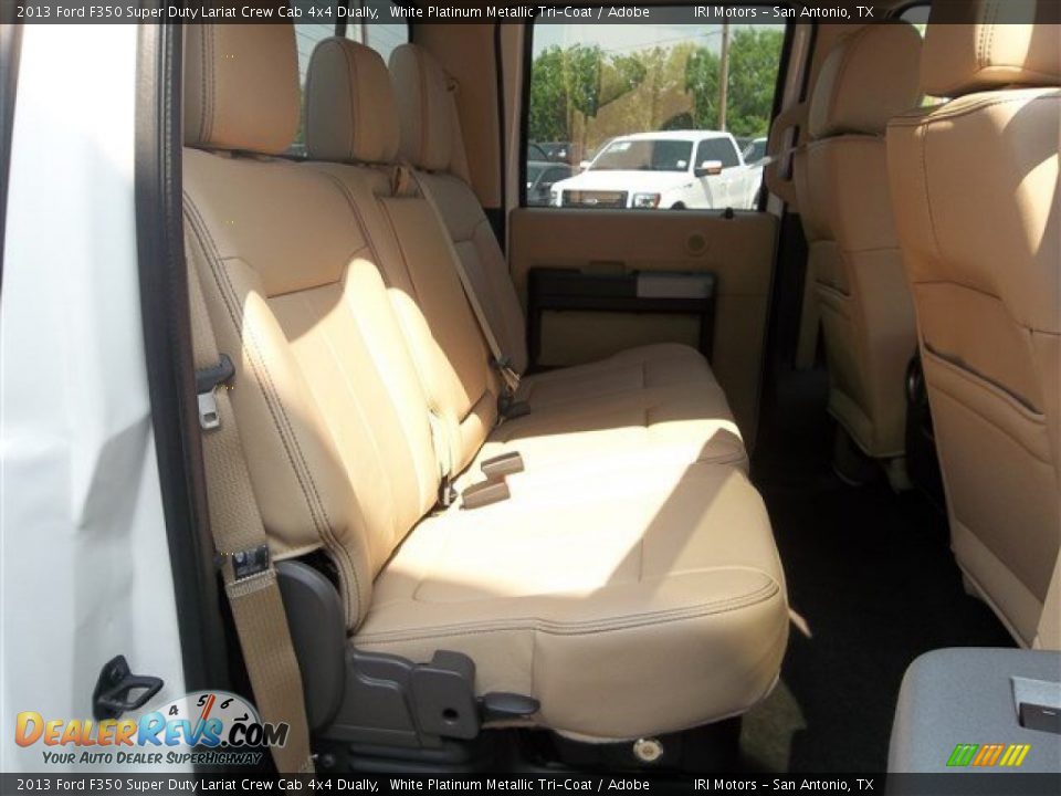 2013 Ford F350 Super Duty Lariat Crew Cab 4x4 Dually White Platinum Metallic Tri-Coat / Adobe Photo #14