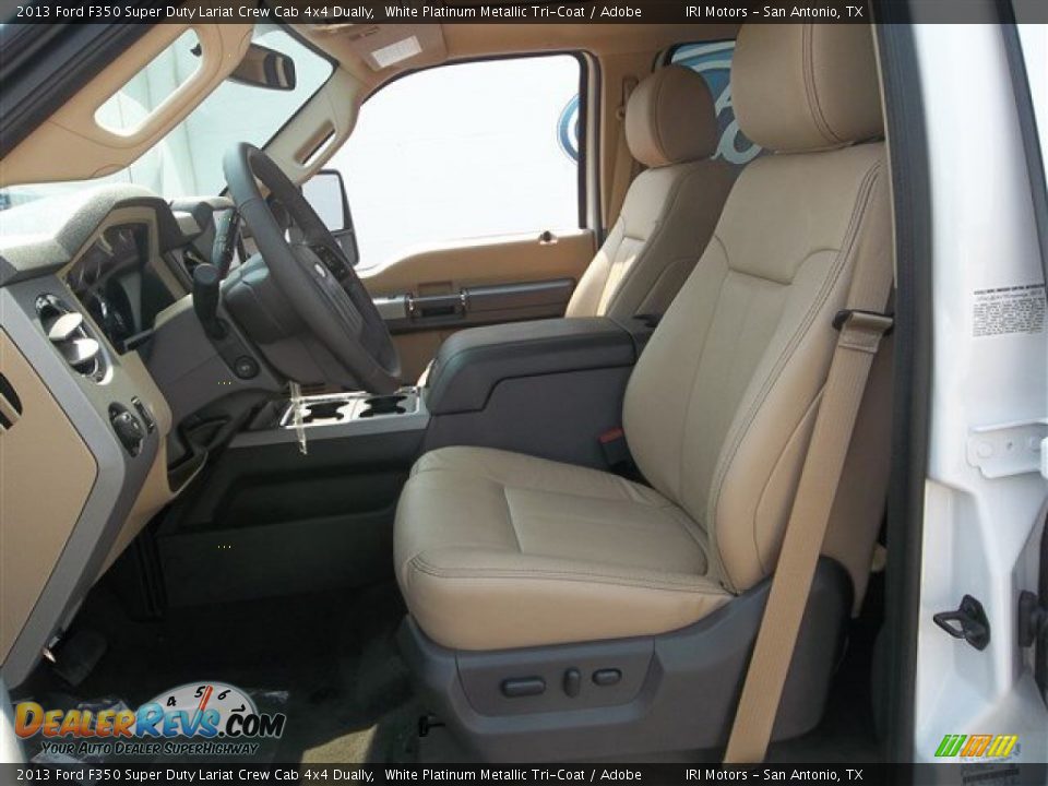 2013 Ford F350 Super Duty Lariat Crew Cab 4x4 Dually White Platinum Metallic Tri-Coat / Adobe Photo #23