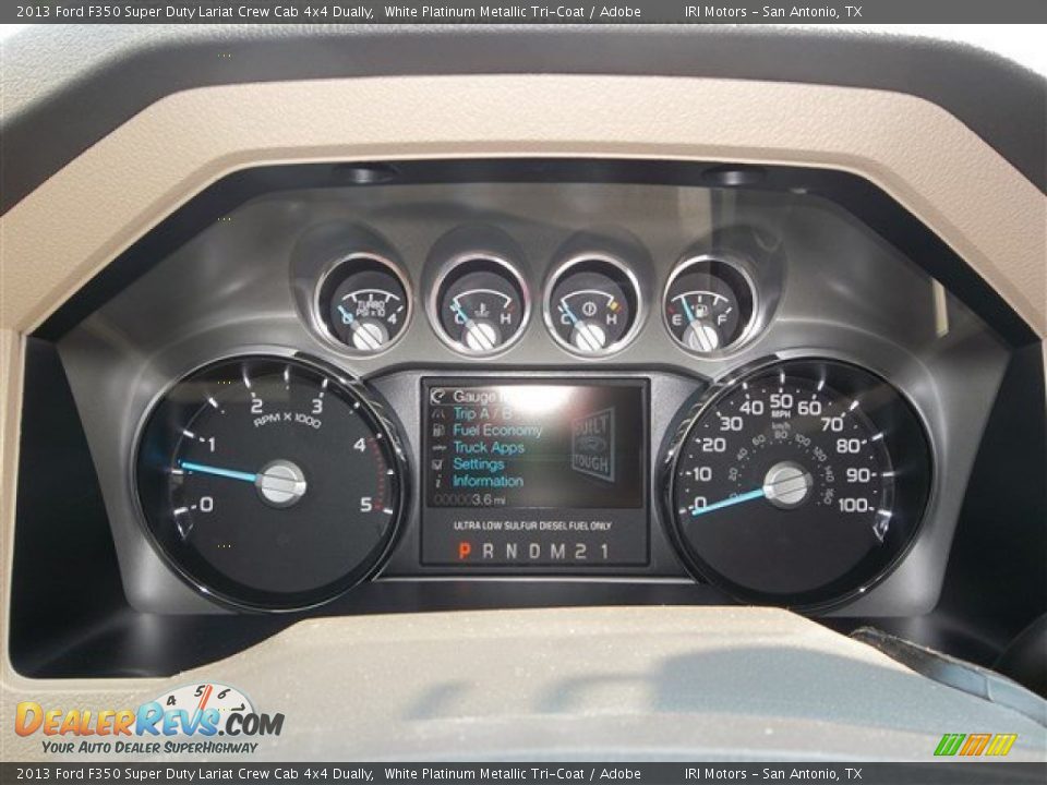 2013 Ford F350 Super Duty Lariat Crew Cab 4x4 Dually White Platinum Metallic Tri-Coat / Adobe Photo #25