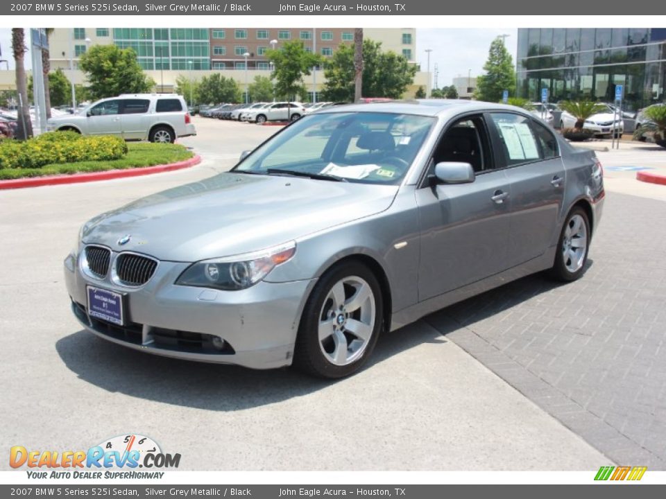2007 BMW 5 Series 525i Sedan Silver Grey Metallic / Black Photo #2