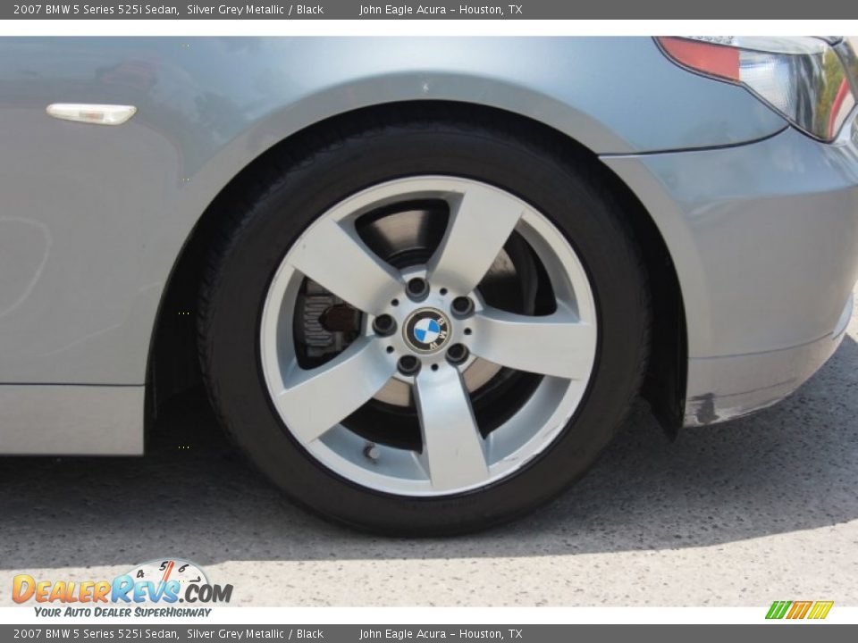 2007 BMW 5 Series 525i Sedan Silver Grey Metallic / Black Photo #9