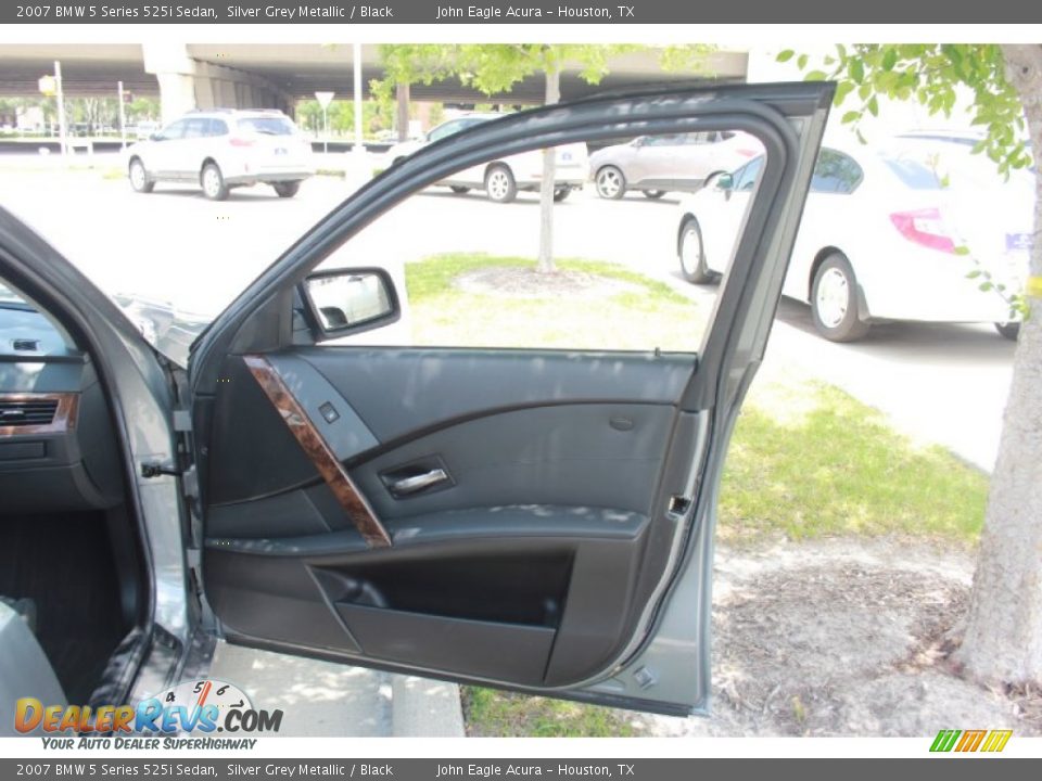 2007 BMW 5 Series 525i Sedan Silver Grey Metallic / Black Photo #16