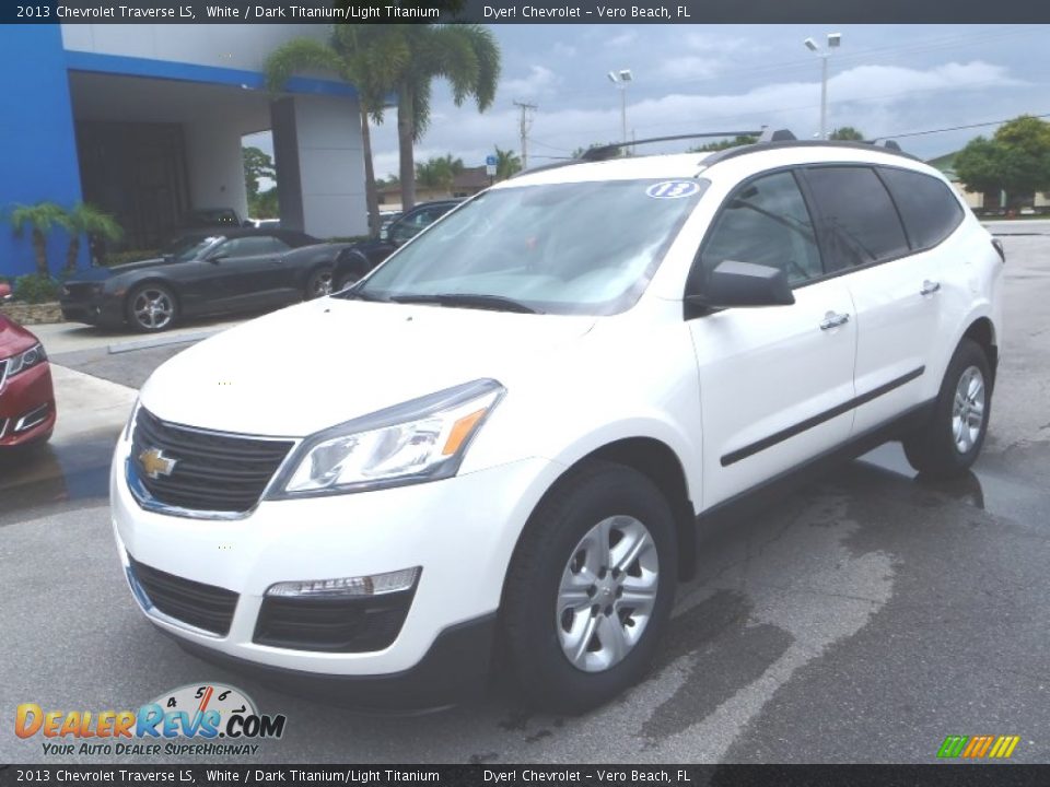 2013 Chevrolet Traverse LS White / Dark Titanium/Light Titanium Photo #1