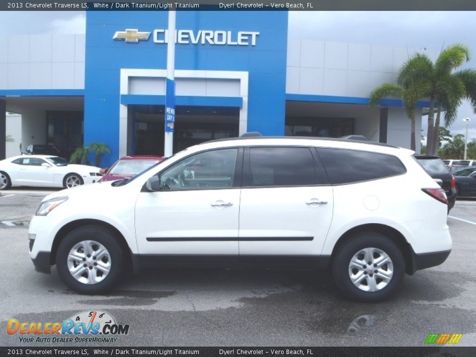 2013 Chevrolet Traverse LS White / Dark Titanium/Light Titanium Photo #3