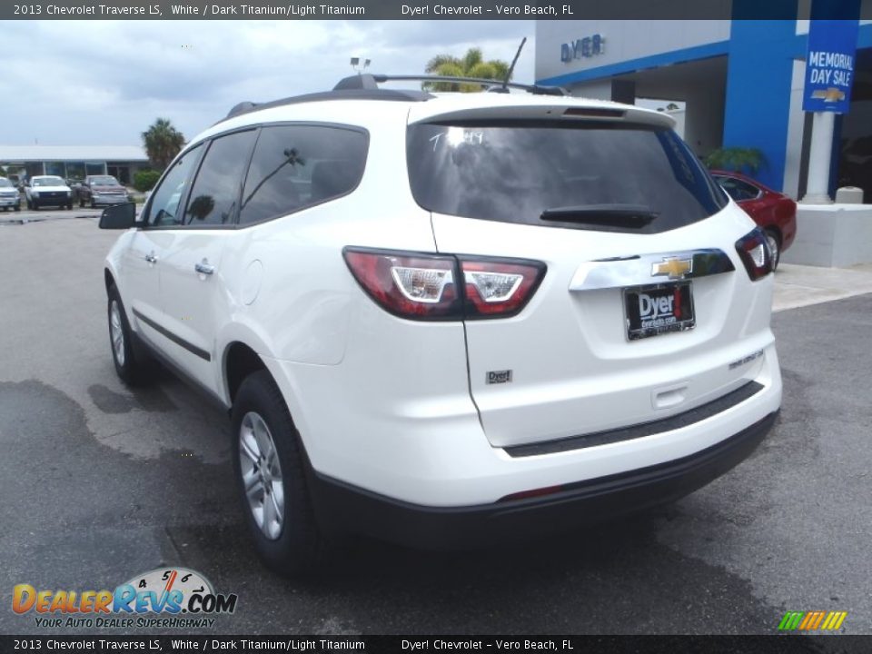 2013 Chevrolet Traverse LS White / Dark Titanium/Light Titanium Photo #4