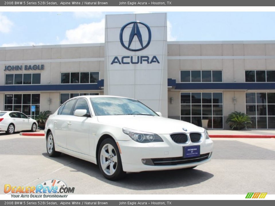 2008 BMW 5 Series 528i Sedan Alpine White / Natural Brown Photo #1