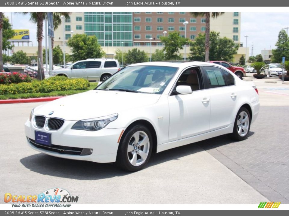 2008 BMW 5 Series 528i Sedan Alpine White / Natural Brown Photo #2