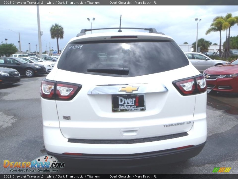 2013 Chevrolet Traverse LS White / Dark Titanium/Light Titanium Photo #5