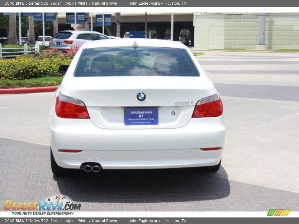 2008 BMW 5 Series 528i Sedan Alpine White / Natural Brown Photo #4