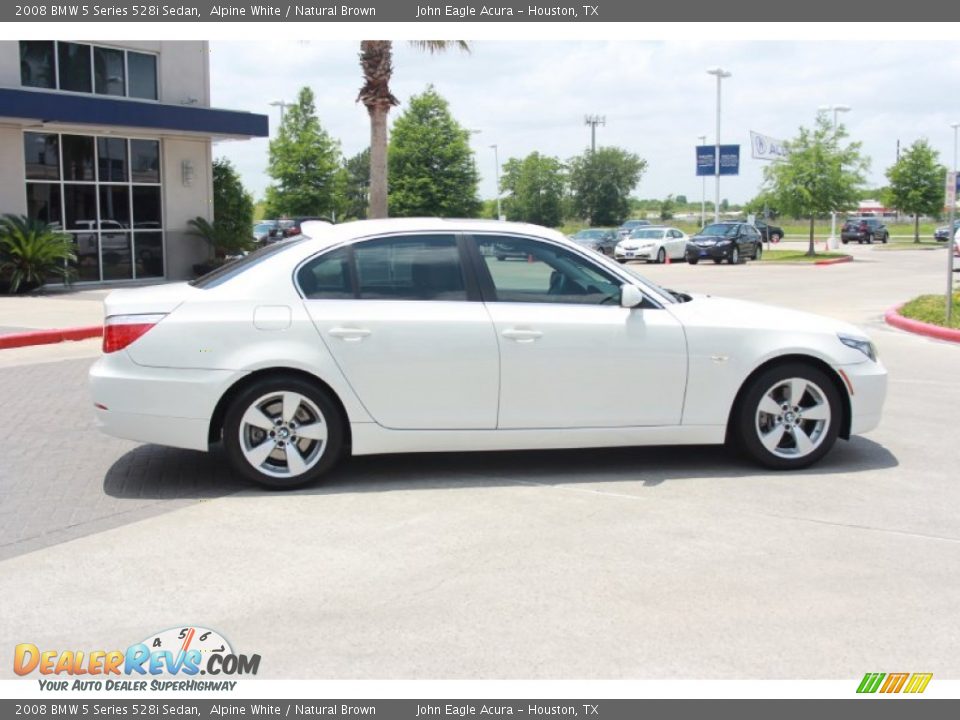 2008 BMW 5 Series 528i Sedan Alpine White / Natural Brown Photo #6