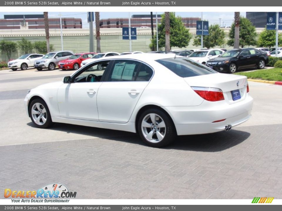 2008 BMW 5 Series 528i Sedan Alpine White / Natural Brown Photo #7