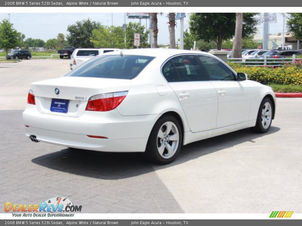 2008 BMW 5 Series 528i Sedan Alpine White / Natural Brown Photo #8